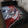 Sydney Roosters Rugby Mascot Quilt Bed Set Tribal Polynesian Power Art - Lightning Mascot