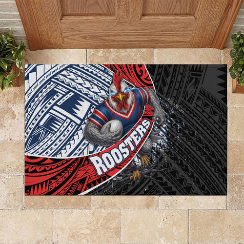 Sydney Roosters Rugby Mascot Rubber Doormat Tribal Polynesian Power Art - Lightning Mascot