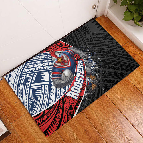 Sydney Roosters Rugby Mascot Rubber Doormat Tribal Polynesian Power Art - Lightning Mascot