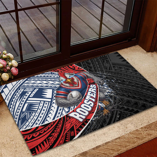 Sydney Roosters Rugby Mascot Rubber Doormat Tribal Polynesian Power Art - Lightning Mascot