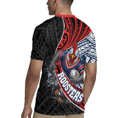 Sydney Roosters Rugby Mascot Rugby Jersey Tribal Polynesian Power Art - Lightning Mascot