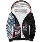 Sydney Roosters Rugby Mascot Sherpa Hoodie Tribal Polynesian Power Art - Lightning Mascot