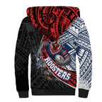 Sydney Roosters Rugby Mascot Sherpa Hoodie Tribal Polynesian Power Art - Lightning Mascot