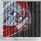 Sydney Roosters Rugby Mascot Shower Curtain Tribal Polynesian Power Art - Lightning Mascot