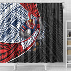 Sydney Roosters Rugby Mascot Shower Curtain Tribal Polynesian Power Art - Lightning Mascot