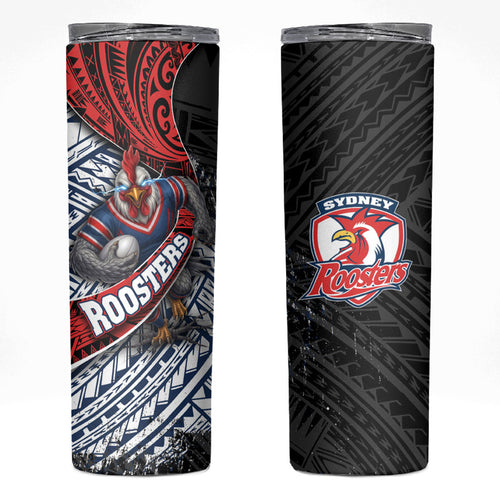 Sydney Roosters Rugby Mascot Skinny Tumbler Tribal Polynesian Power Art - Lightning Mascot