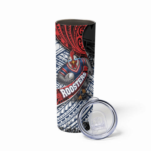 Sydney Roosters Rugby Mascot Skinny Tumbler Tribal Polynesian Power Art - Lightning Mascot