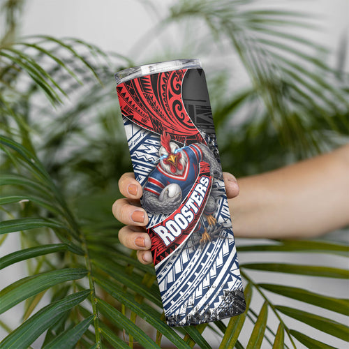 Sydney Roosters Rugby Mascot Skinny Tumbler Tribal Polynesian Power Art - Lightning Mascot