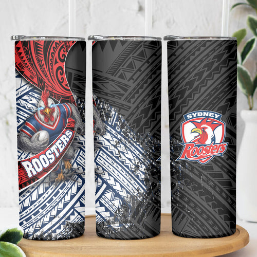 Sydney Roosters Rugby Mascot Skinny Tumbler Tribal Polynesian Power Art - Lightning Mascot
