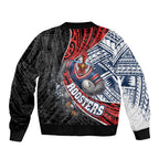 Sydney Roosters Rugby Mascot Sleeve Zip Bomber Jacket Tribal Polynesian Power Art - Lightning Mascot