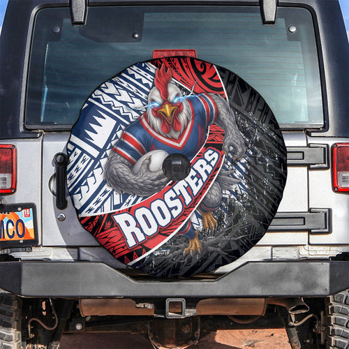 Sydney Roosters Rugby Mascot Spare Tire Cover Tribal Polynesian Power Art - Lightning Mascot