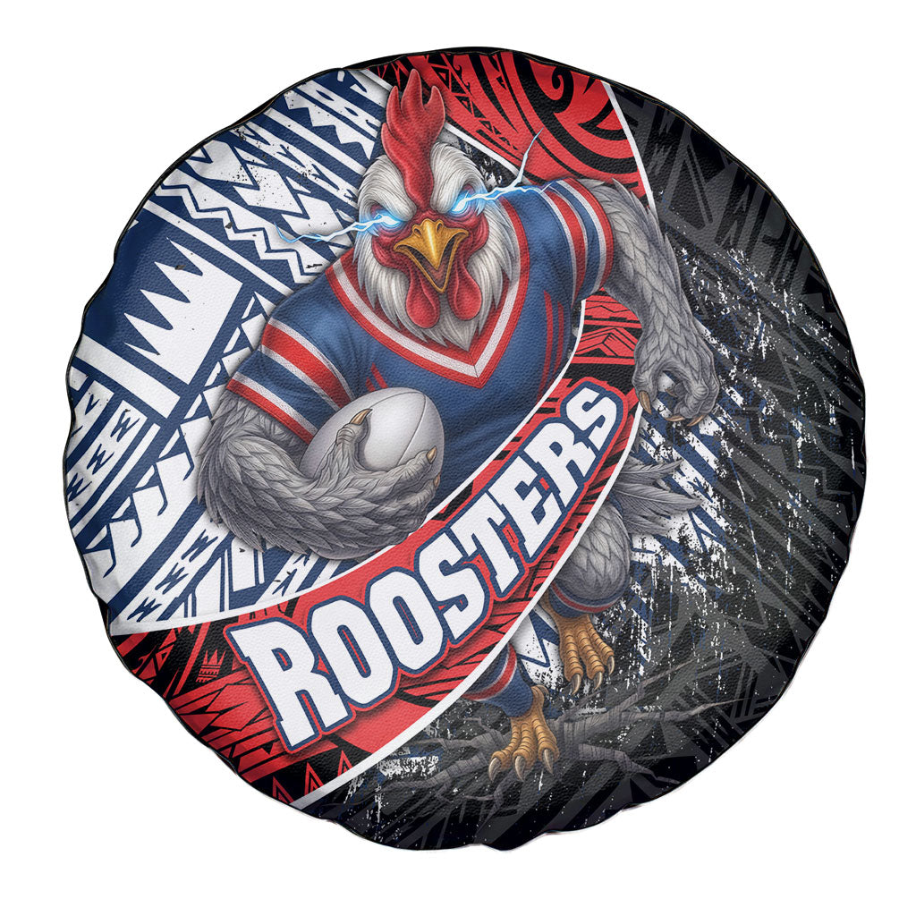 Sydney Roosters Rugby Mascot Spare Tire Cover Tribal Polynesian Power Art - Lightning Mascot