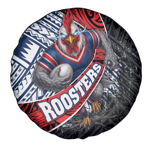 Sydney Roosters Rugby Mascot Spare Tire Cover Tribal Polynesian Power Art - Lightning Mascot