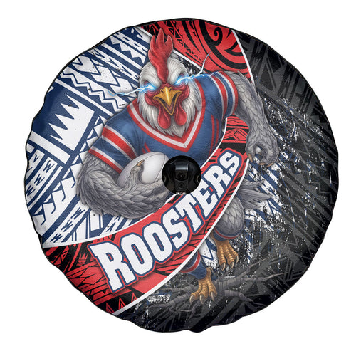 Sydney Roosters Rugby Mascot Spare Tire Cover Tribal Polynesian Power Art - Lightning Mascot