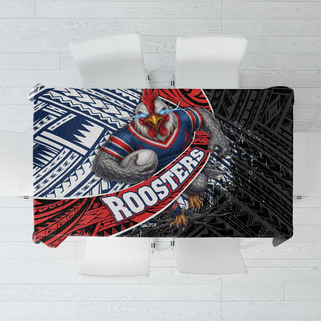 Sydney Roosters Rugby Mascot Tablecloth Tribal Polynesian Power Art - Lightning Mascot