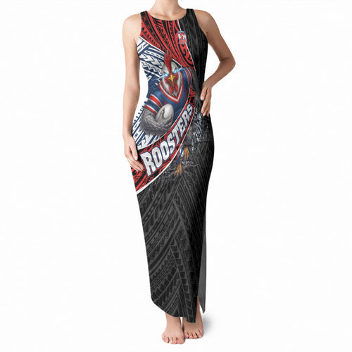 Sydney Roosters Rugby Mascot Tank Maxi Dress Tribal Polynesian Power Art - Lightning Mascot