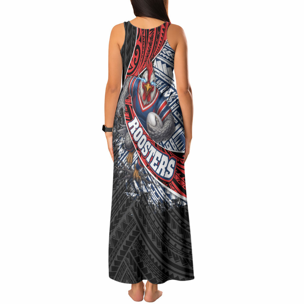 Sydney Roosters Rugby Mascot Tank Maxi Dress Tribal Polynesian Power Art - Lightning Mascot
