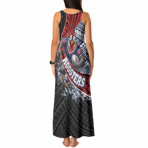 Sydney Roosters Rugby Mascot Tank Maxi Dress Tribal Polynesian Power Art - Lightning Mascot