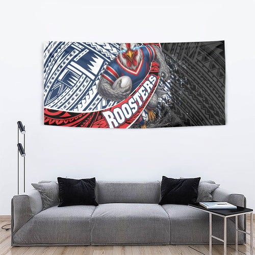 Sydney Roosters Rugby Mascot Tapestry Tribal Polynesian Power Art - Lightning Mascot