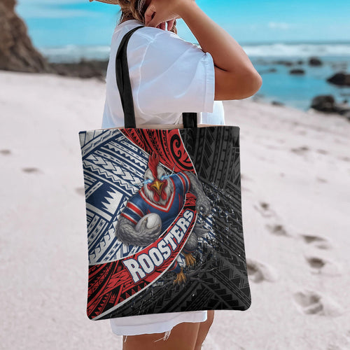 Sydney Roosters Rugby Mascot Tote Bag Tribal Polynesian Power Art - Lightning Mascot