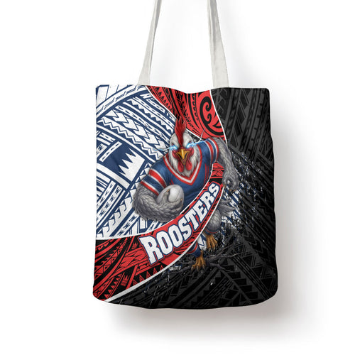 Sydney Roosters Rugby Mascot Tote Bag Tribal Polynesian Power Art - Lightning Mascot