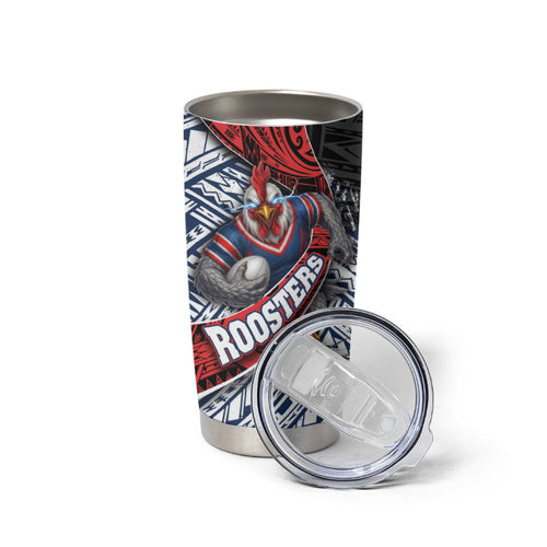 Sydney Roosters Rugby Mascot Tumbler Cup Tribal Polynesian Power Art - Lightning Mascot