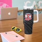 Sydney Roosters Rugby Mascot Tumbler With Handle Tribal Polynesian Power Art - Lightning Mascot
