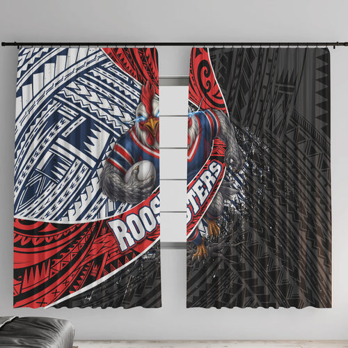 Sydney Roosters Rugby Mascot Window Curtain Tribal Polynesian Power Art - Lightning Mascot