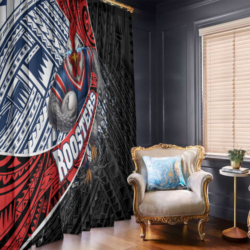 Sydney Roosters Rugby Mascot Window Curtain Tribal Polynesian Power Art - Lightning Mascot
