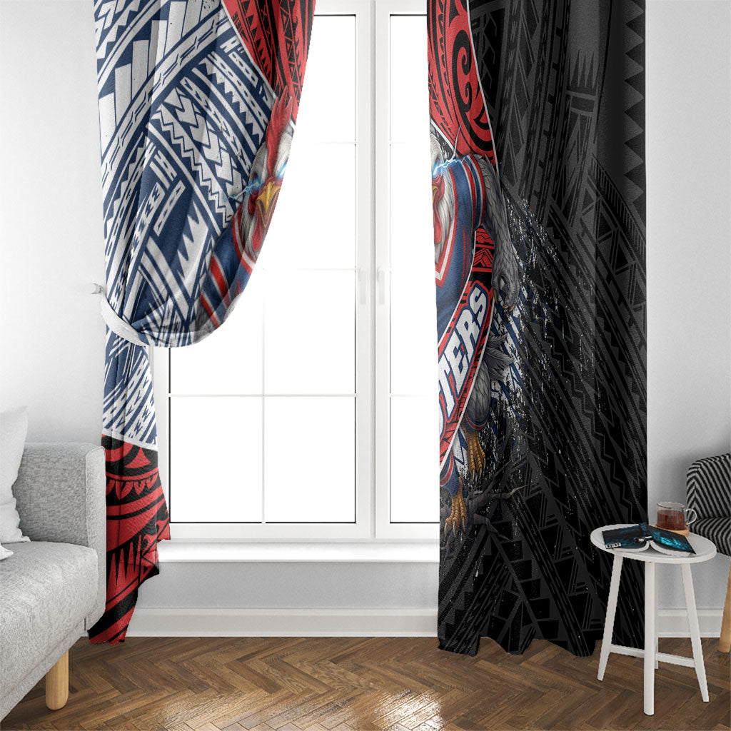 Sydney Roosters Rugby Mascot Window Curtain Tribal Polynesian Power Art - Lightning Mascot