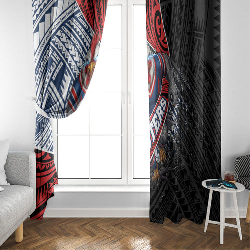 Sydney Roosters Rugby Mascot Window Curtain Tribal Polynesian Power Art - Lightning Mascot