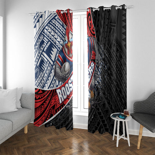 Sydney Roosters Rugby Mascot Window Curtain Tribal Polynesian Power Art - Lightning Mascot