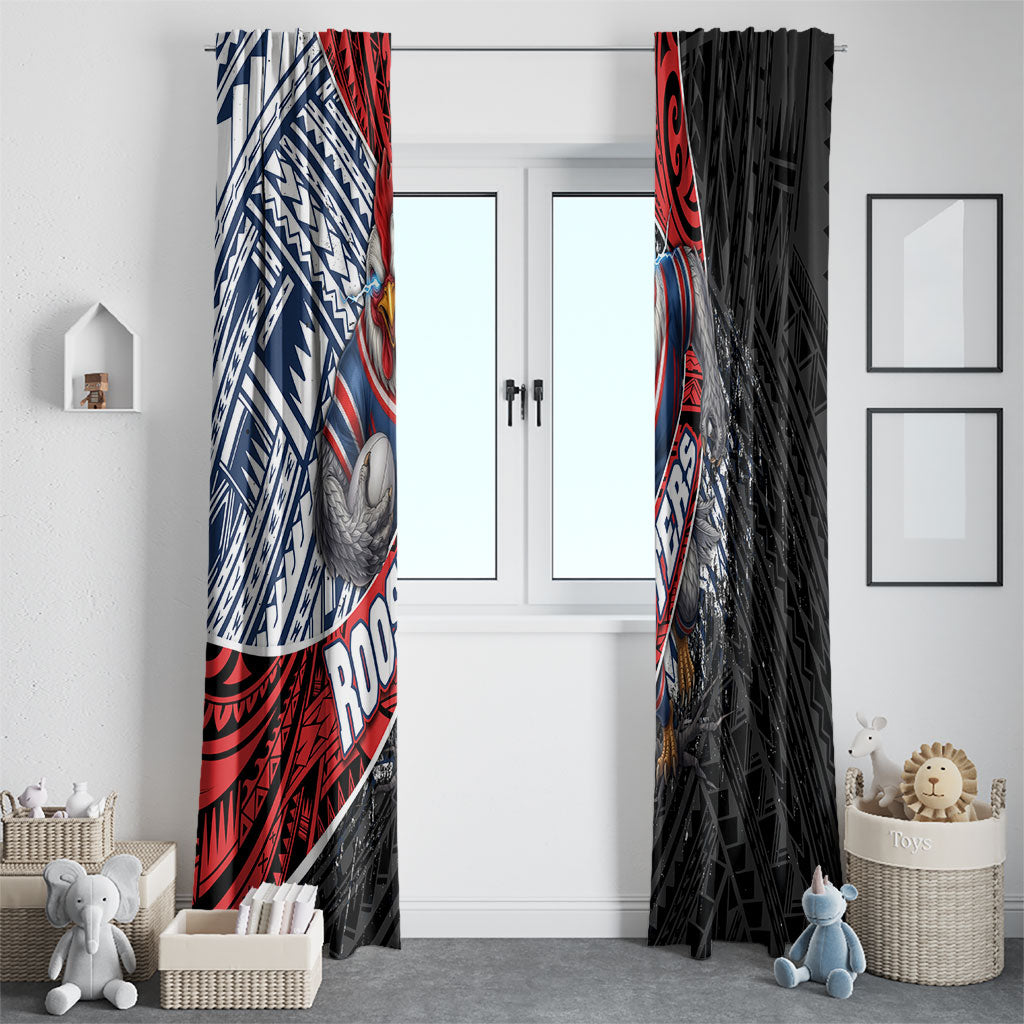 Sydney Roosters Rugby Mascot Window Curtain Tribal Polynesian Power Art - Lightning Mascot