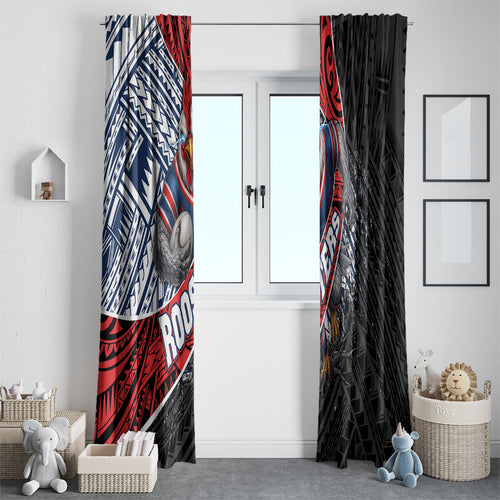 Sydney Roosters Rugby Mascot Window Curtain Tribal Polynesian Power Art - Lightning Mascot