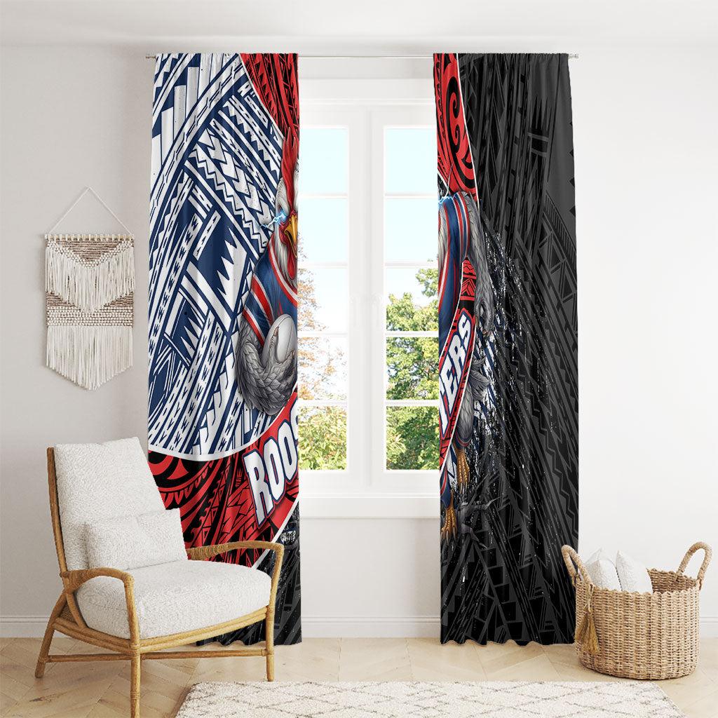 Sydney Roosters Rugby Mascot Window Curtain Tribal Polynesian Power Art - Lightning Mascot