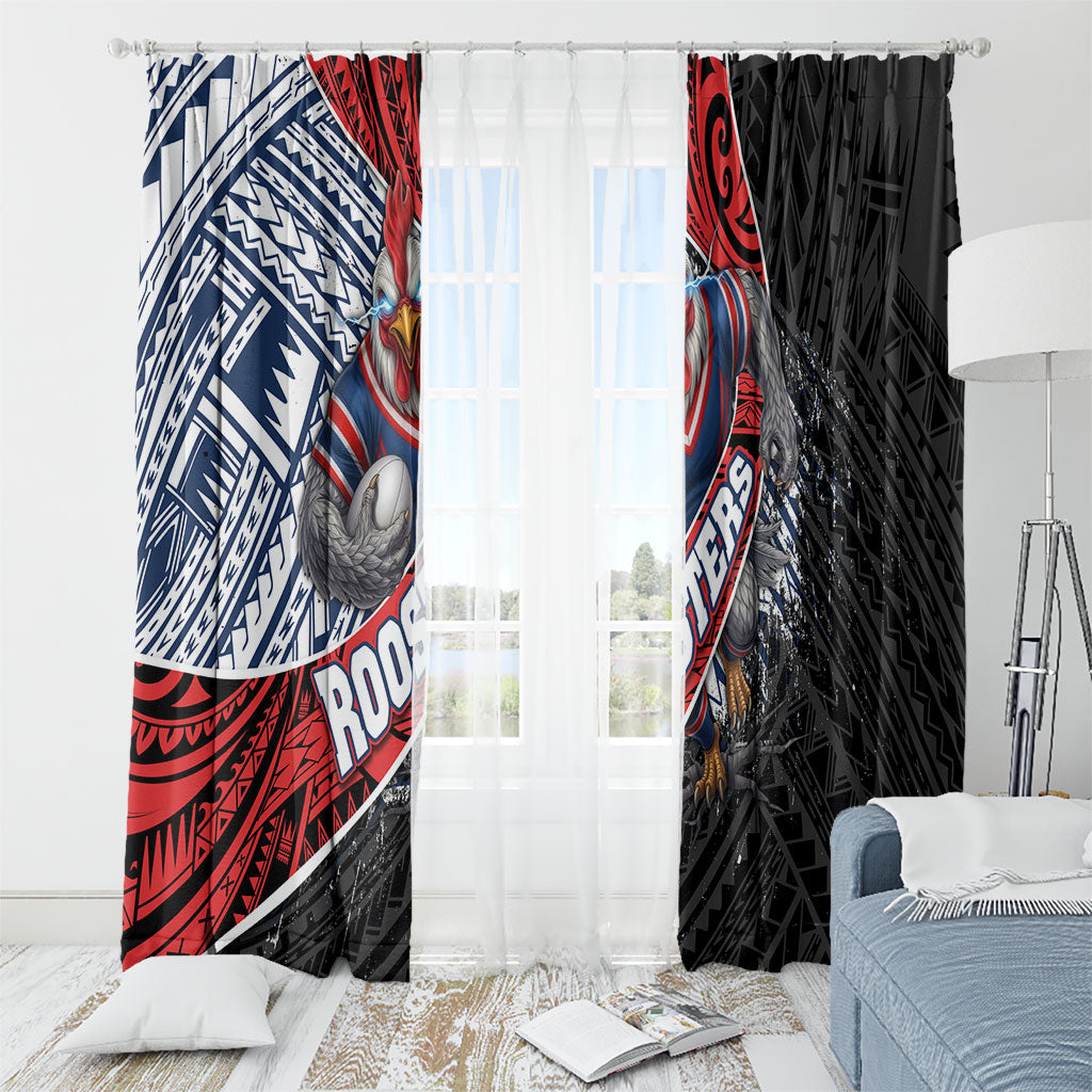 Sydney Roosters Rugby Mascot Window Curtain Tribal Polynesian Power Art - Lightning Mascot