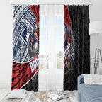 Sydney Roosters Rugby Mascot Window Curtain Tribal Polynesian Power Art - Lightning Mascot