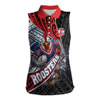 Sydney Roosters Rugby Mascot Women Sleeveless Polo Shirt Tribal Polynesian Power Art - Lightning Mascot