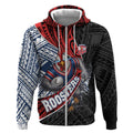 Sydney Roosters Rugby Mascot Zip Hoodie Tribal Polynesian Power Art - Lightning Mascot