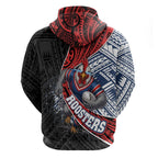 Sydney Roosters Rugby Mascot Zip Hoodie Tribal Polynesian Power Art - Lightning Mascot