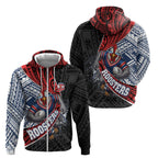 Sydney Roosters Rugby Mascot Zip Hoodie Tribal Polynesian Power Art - Lightning Mascot