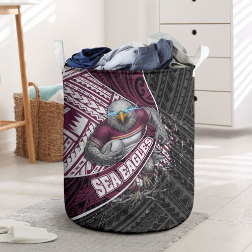 Manly Warringah Sea Eagles Rugby Mascot Laundry Basket Tribal Polynesian Power Art - Lightning Mascot