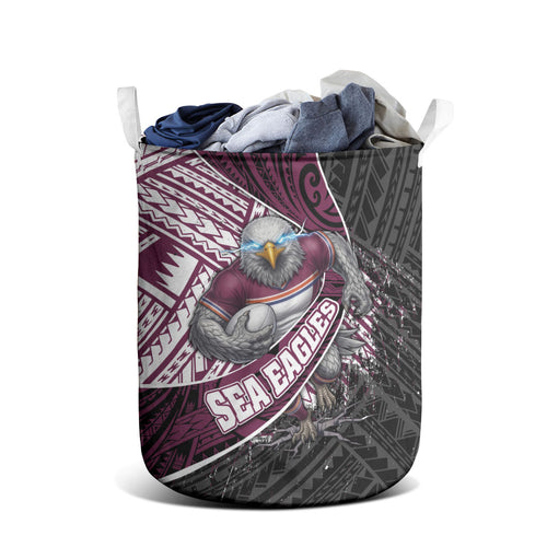 Manly Warringah Sea Eagles Rugby Mascot Laundry Basket Tribal Polynesian Power Art - Lightning Mascot