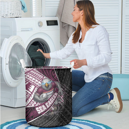 Manly Warringah Sea Eagles Rugby Mascot Laundry Basket Tribal Polynesian Power Art - Lightning Mascot