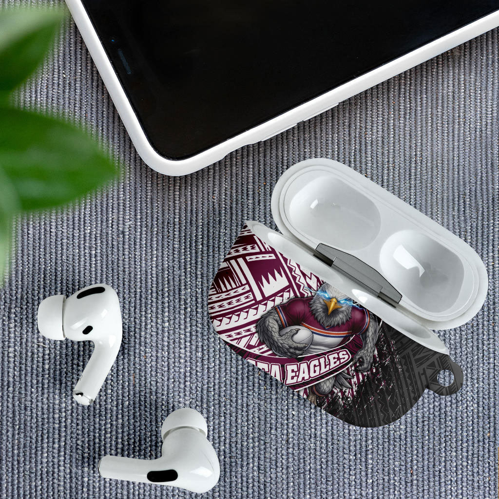 Manly Warringah Sea Eagles Rugby Mascot AirPods Case Tribal Polynesian Power Art - Lightning Mascot