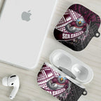 Manly Warringah Sea Eagles Rugby Mascot AirPods Case Tribal Polynesian Power Art - Lightning Mascot