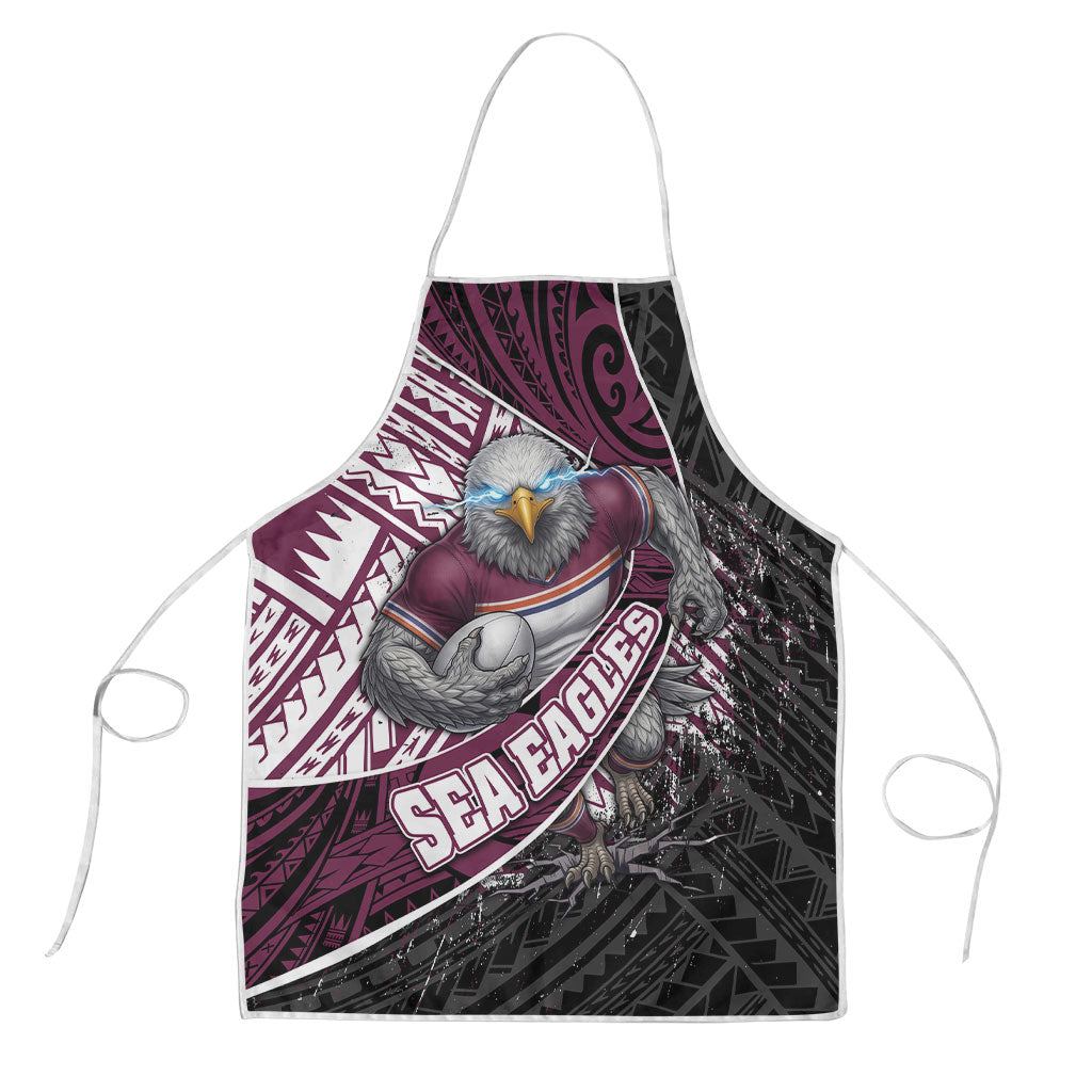 Manly Warringah Sea Eagles Rugby Mascot Apron Tribal Polynesian Power Art - Lightning Mascot