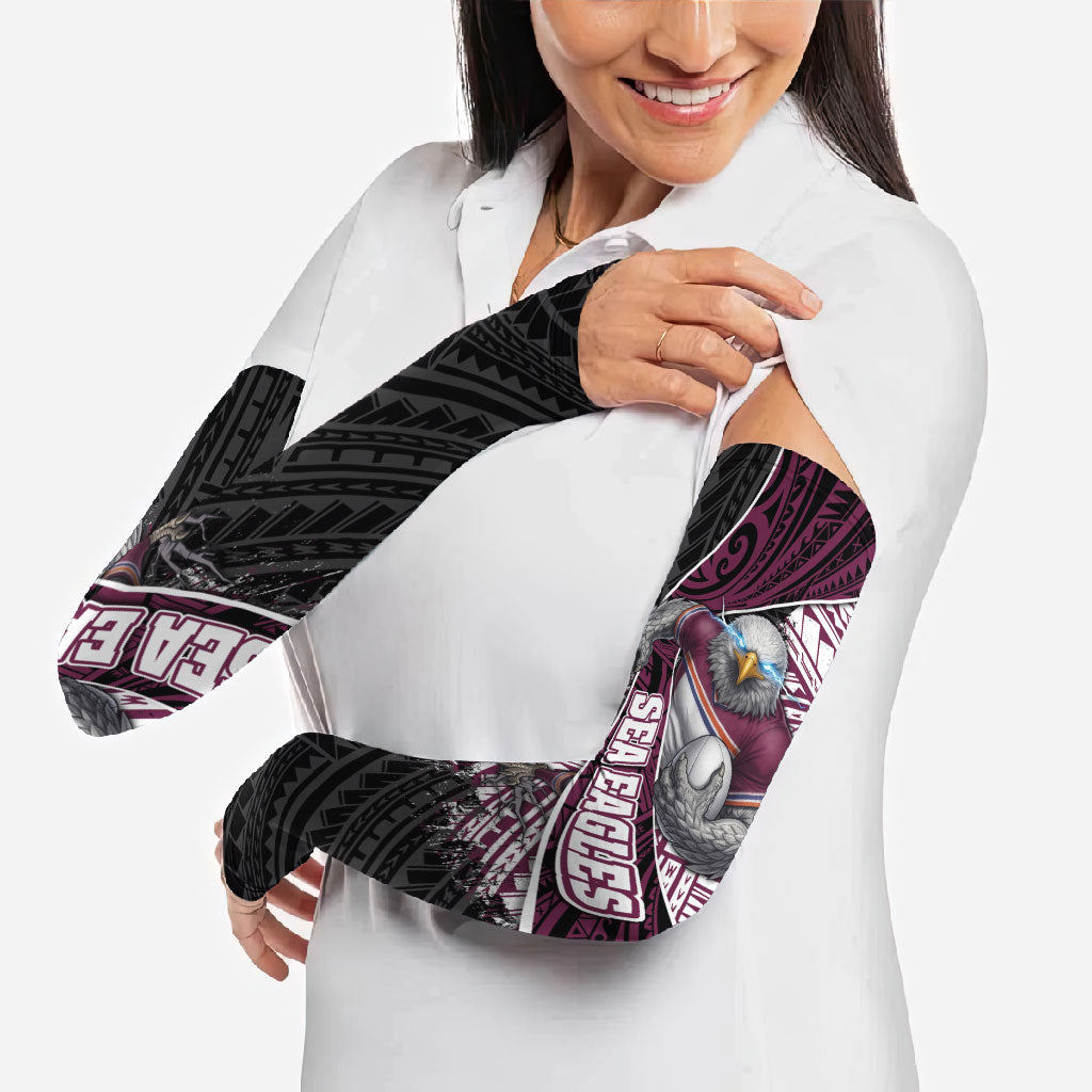 Manly Warringah Sea Eagles Rugby Mascot Arm Sleeves Tribal Polynesian Power Art - Lightning Mascot