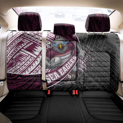 Manly Warringah Sea Eagles Rugby Mascot Back Car Seat Cover Tribal Polynesian Power Art - Lightning Mascot