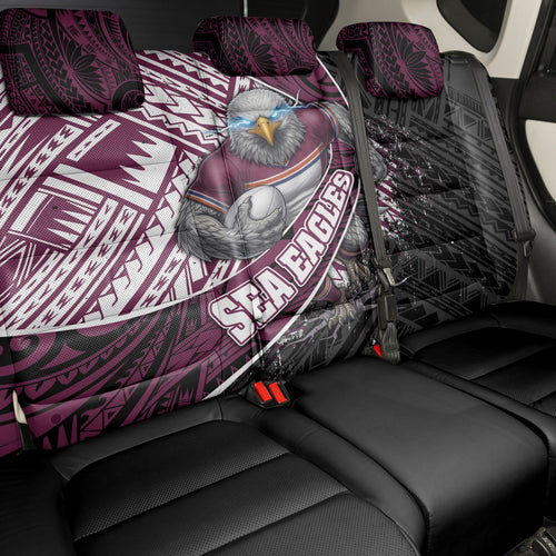 Manly Warringah Sea Eagles Rugby Mascot Back Car Seat Cover Tribal Polynesian Power Art - Lightning Mascot